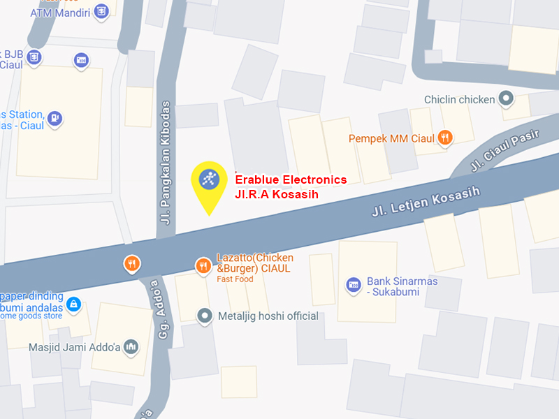 Peta ke toko EraBlue di  Jalan R.A. Kosasih, RT 001, RW 007, terletak di Kel/Desa Cisarua, Kecamatan Cikole, Kota Sukabumi, Provinsi Jawa Barat